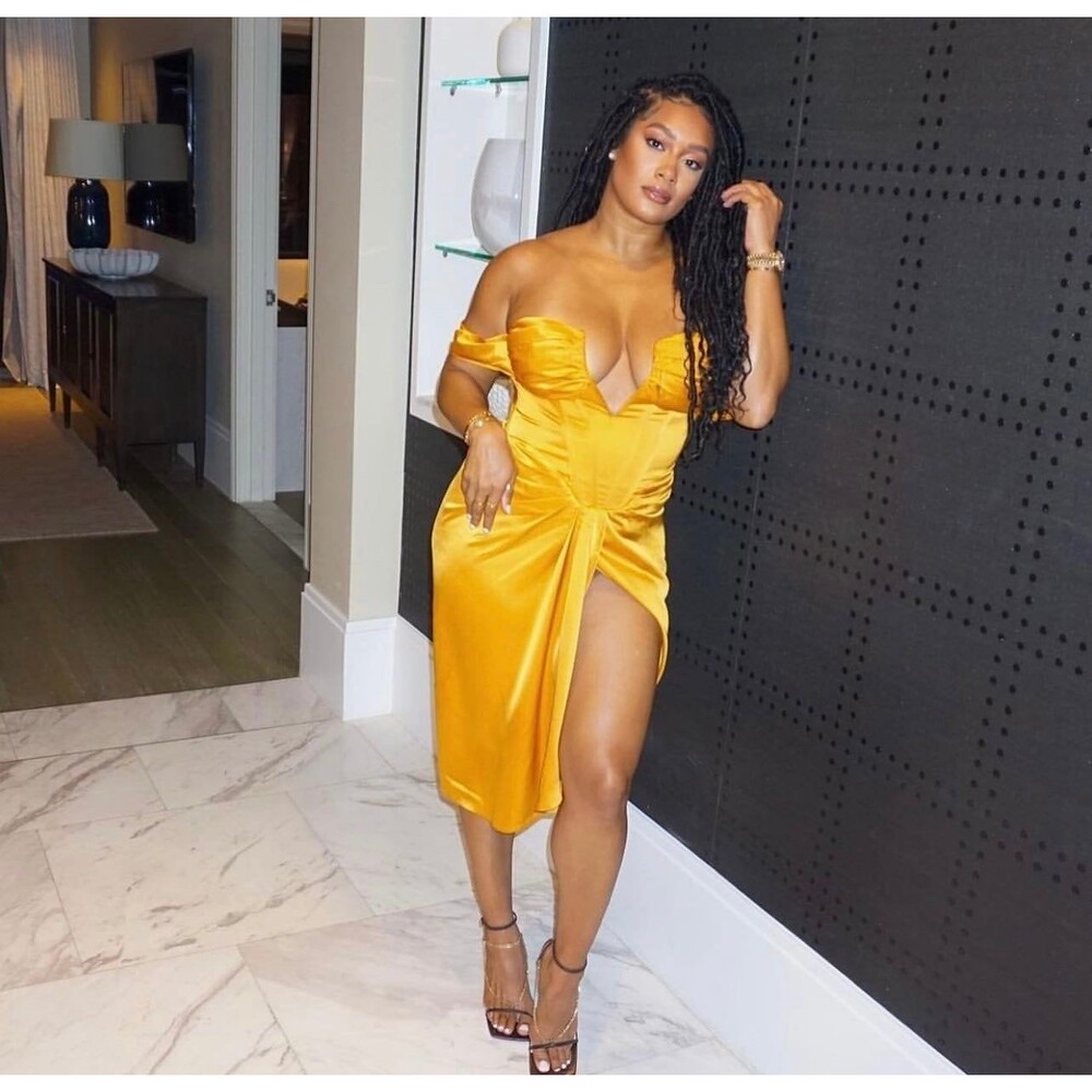 Satin dress in a rich Gold